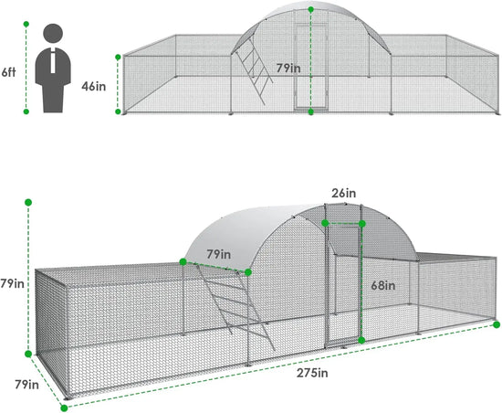 23ft Metal Chicken Coop