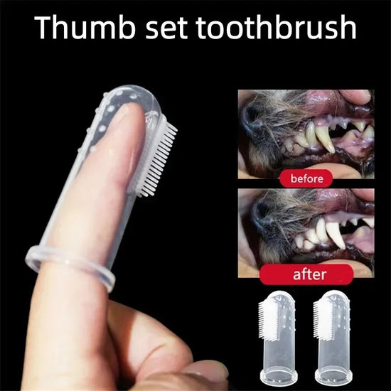 Ultra Soft Silicone Finger Toothbrush for Dog Cats