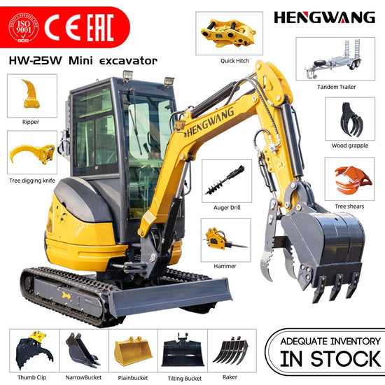 Mini Excavator, Kubota Engine