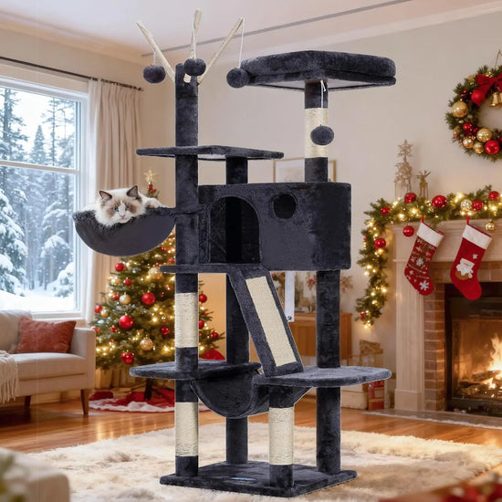 53-Inch Cat Tower with Padded Bed