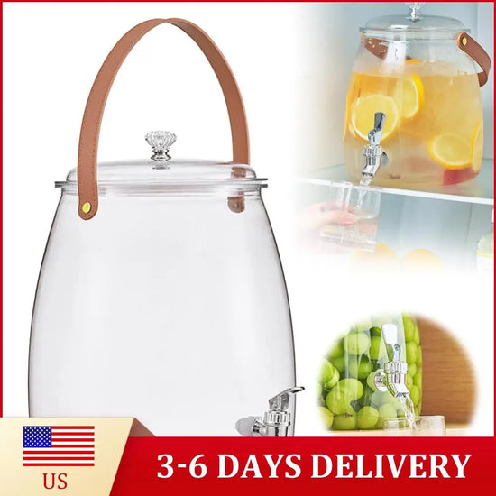 PET 5L Beverage Dispenser with Stainless Steel Spigot