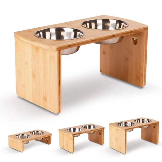 Bamboo Raised Dog Bowl