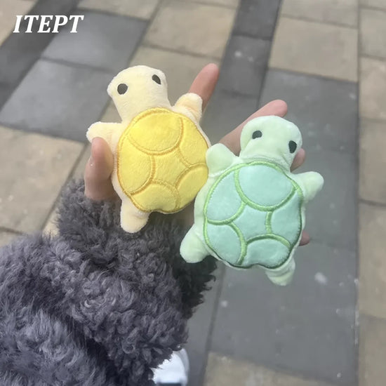 Mini turtle plush dog chew toy