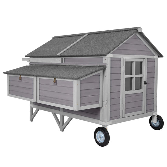 Extra-Large Wooden Chicken Tractor for 8-10 Chickens