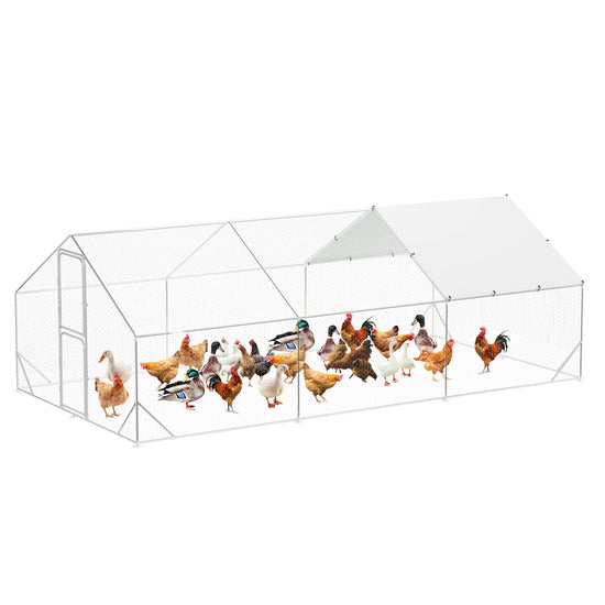 Large Metal Chicken Coop Run for 6/10 Chickens