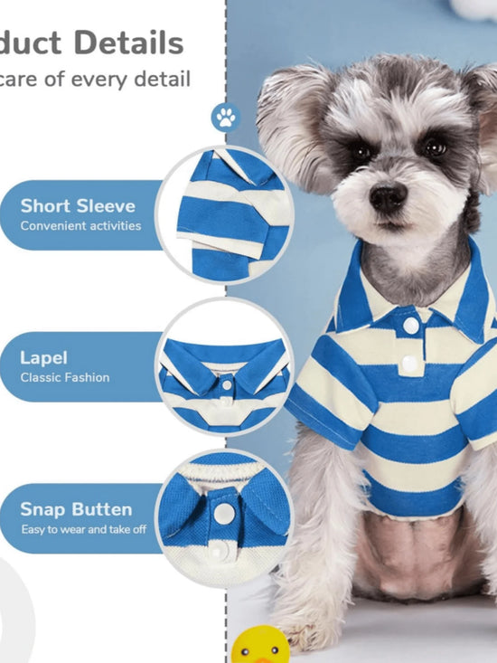 Striped Polo Shirt Dog Clothes