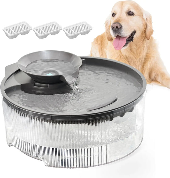 5L Transparent Pet Water Fountain with 3 Filters